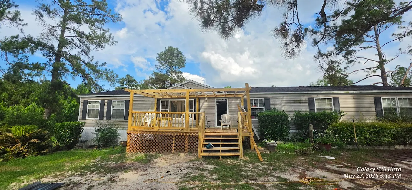 Custom pergola and deck built by Fulford Construction in Alma, GA