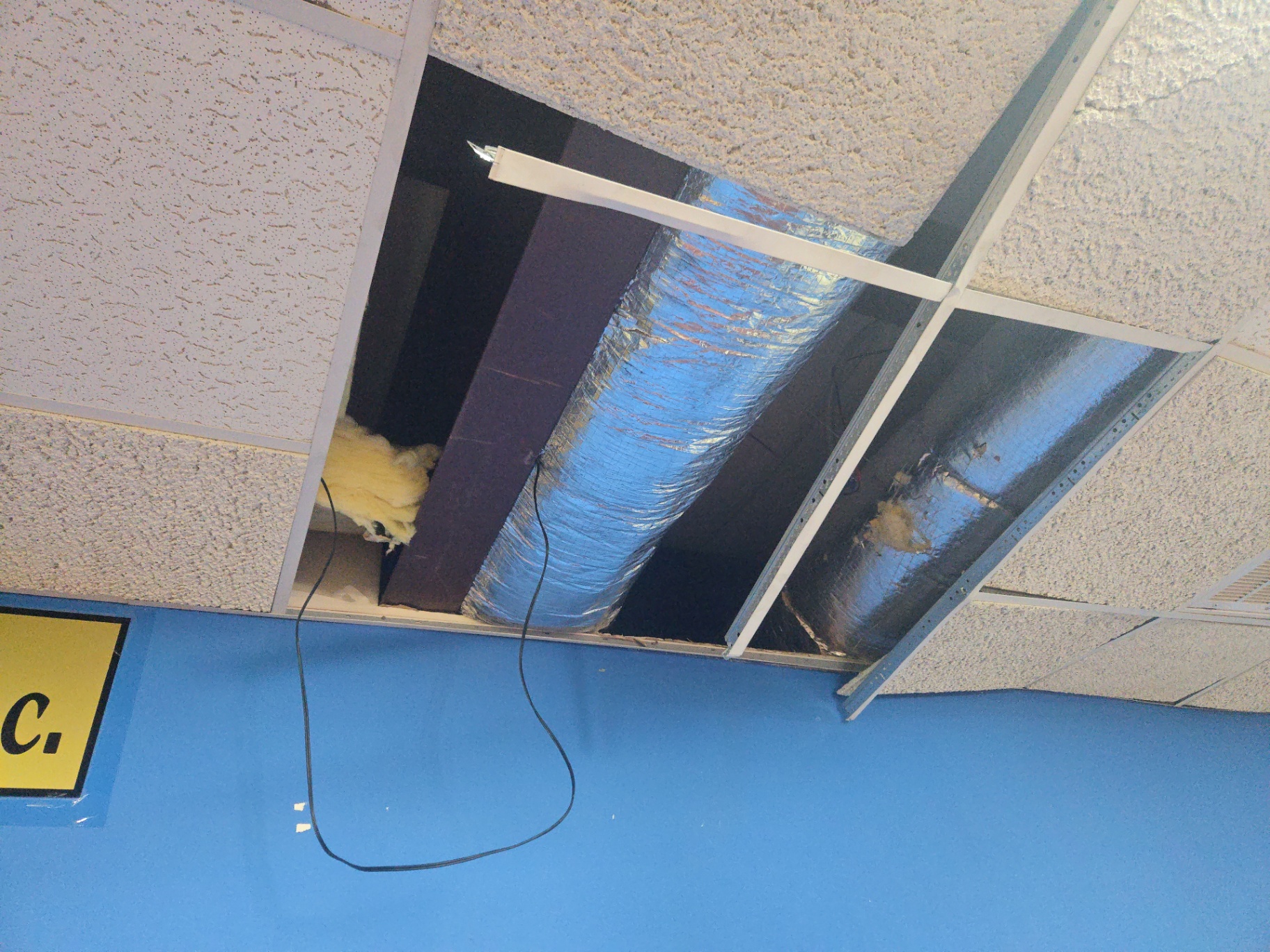 Ceiling tile & ductwork repair